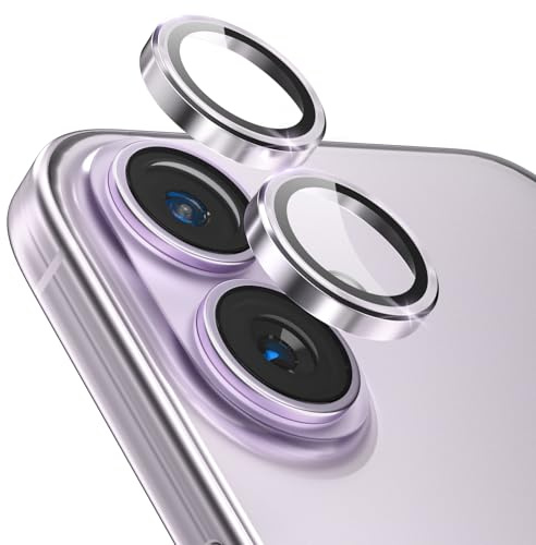 CloudValley Protection D'objectif D'appareil photo Pour iPhone 17, Coque En Verre Trempé Ultra-HD, [Compatible Avec Les Coques] Anneau De Protection D'écran En Métal, Violet