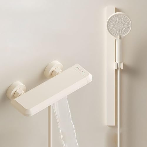 Grifos de Pared para Bañera 5 Modo Grifo Bañera Cascada para Duchas de Baño,Leche Blanca