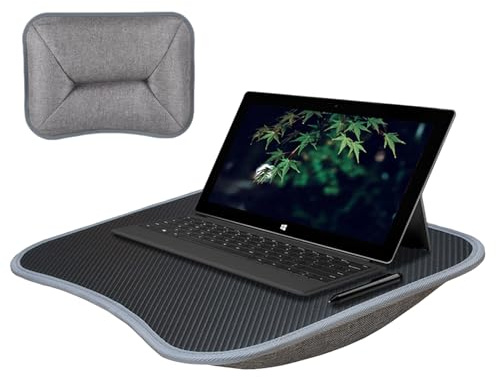 Generico Laptop Desk | Laptop Table with Soft Cushion | Lightweight Computer Workstation with Slot for Raised Protrusion Devices | Comfortable Foam for Diva
