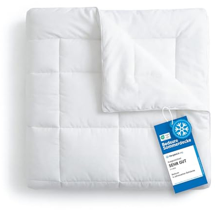 Bedsure Sommarfilt 200x200 Lätt Filt för Säng - Filt 200x200 Mjuk Tunn och Lätt för Sommaren, Mikrofiber Andningsbar Sommarstoppad OEKO-TEX för Allergiker, Vit