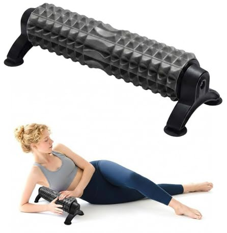 Faszienrolle Massagerolle: Faszienrolle mit Halterung gegen Verrutschen, 45cm Foam Roller für Tiefergewebemassage, Muskelroller für Rücken, Nacken & Wade, Stabil und Rutschfest, EVA Massageroller