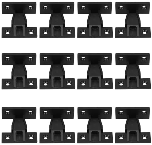 LALAFINA Set da 12 Clip di Fissaggio in Plastica per Mobili, Connettori Angolari Regolabili in Altezza per Mensole Sospese e Ferramenta per Pannelli a Parete, Supporto Carichi Pesanti
