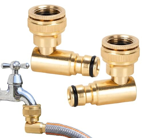 Ocastuted Adaptador De Manguera,2 Piezas Universal Inoxidable Giratorio,Racores De Manguera para Lavadora - para Hidrolimpiadora Lavado de Coche Riego Jardín Baño de Mascotas
