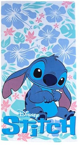 Theonoi Disney Lilo & Stitch Asciugamano per Bambini 70x140 cm – Asciugamano da Bagno in Microfibra Ad Alta Capacità di Assorbimento & Ad Asciugatura Rapida – Asciugamano da Viaggio Anti-Sabbia