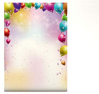 Party Feiern Karneval Motivpapier Konfetti, 100 Blatt Briefpapier DIN A4, 90g/qm