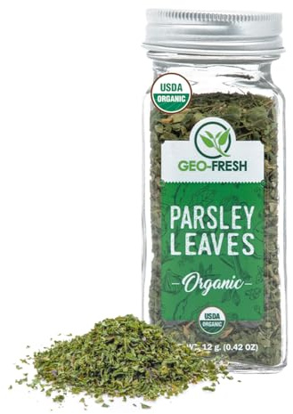 Geo-Fresh Organic Parsley, 0.42 oz (12g), Seasoning | Soups & Salads | Non-GMO, Kosher, 100% Organic, Gluten Free, USDA Certified