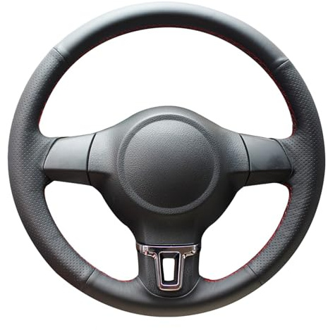 MEWANT Passgenauer Lenkradbezug zum Nähen für Golf 6 Mk6 Polo | Golf 6 Mk6 2010-2013 Polo MK5 2010-2013 Atmungsaktiv Für Beheizte Lenkräder Langlebig