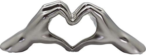 Gilde Skulptur Keramik Figur Herz Kunstobjekt – Herz – Hand – Statue – Handwerk – 31 x 11 x 7 cm