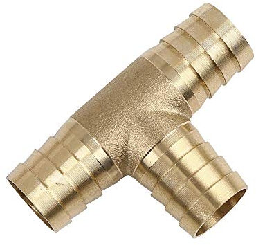 sourcing map Ensamblador De 3 Vías En Forma De T Conector De Manguera De Púas De Latón 19mm Para Tubo De Aceite