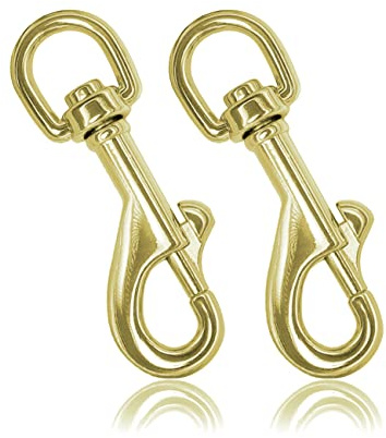 Ganzoo Karabiner-Haken mit Drehgelenk im Set, Bolzen-Karabiner für Hundehalsband, Stahl, für Paracord 550 Hunde-Leine, Schnapp-Haken mit Drehkopf, Zinklegierung, Metall Design