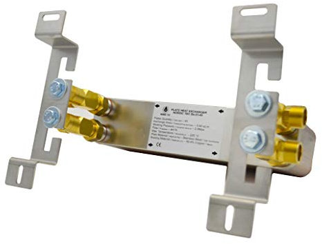 Edelstahl Plattenwärmetauscher Wärmetauscher Nordic Tec Ba-23-40 40 Platten mit Wandbefestigung und Verbindungsteile 165kW 3/4”