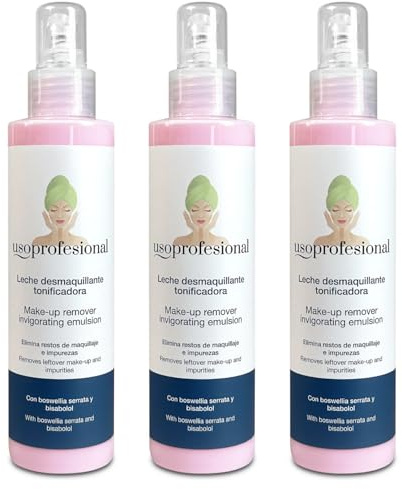 Lait Nettoyant Visage à la Boswellia Serrata et au Bisabolol - 3 x 200 ml - Lait Démaquillant Tonifiant - Élimine les résidus de maquillage et les impuretés