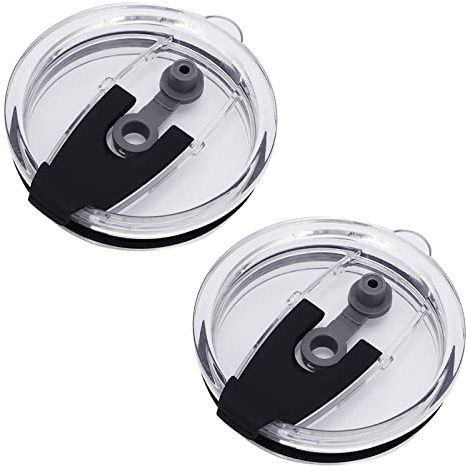 NA 2 Pcs Classic Clear Flip Replacement Lids Eco-Friendly Reusable Non-Slip Replacements Splash Spill Lids for Tumbler Travel Cup(20 oz)