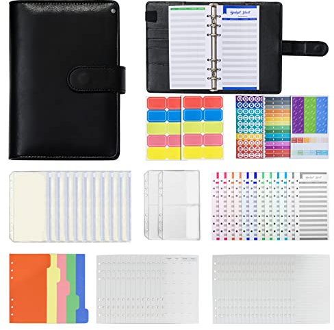 budget Planner A6 67er Set Notizbuch Ringbuch, ZITFRI Budget Planer Deutsch Haushaltsbuch mit Geldfächer