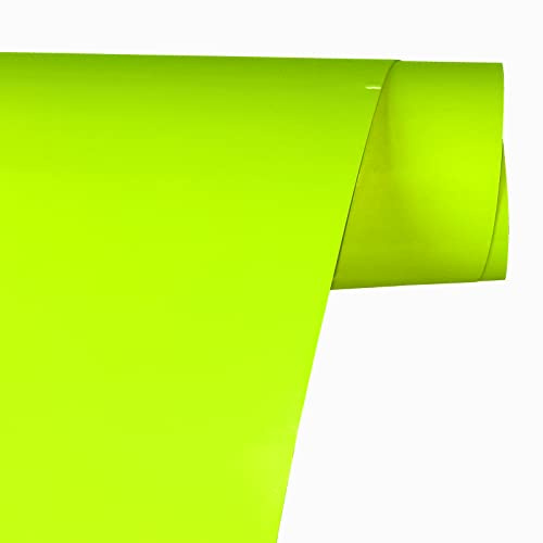 FORBELL Vinilo de transferencia de calor, película de transferencia de hierro textil de 30,5 cm × 3 m, película textil de plotter (Amarillo Neón)