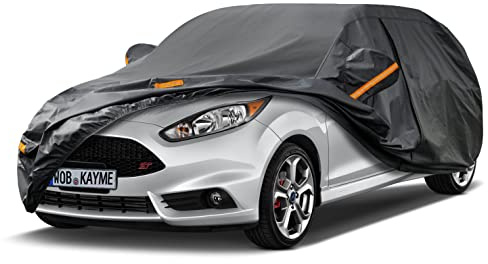 Kayme 7 Layers Hatchback Car Cover Waterproof Breathable, Custom Fit Ford Fiesta (1989-2024), Outdoor Full Small Car Cover Sun Rain UV Dust All Weather Protection. Shipping From UK Warehouse.