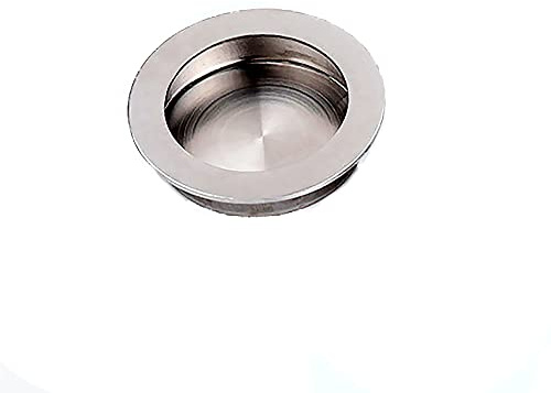 TopHomer Recessed Sliding Pull Door Handles, Stainless Steel Hidden Flush Finger Pull Handle with Screws for Residential and Commercial (Circle-50mm)