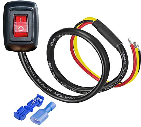 Gebildet Pastentyp Schalter Auto Druckschalter mit Terminal ON/Off DC12V/10A, 24V/5A DIY Wippschalter für Auto Boot Marine Truck RV (Rote LED)(Patent No.015001381)
