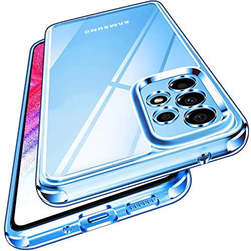 ivoler Anti-Amarillo Clara Funda para Samsung Galaxy A53 5G, Carcasa Bumper Teléfono Antigolpes Transparente, [Protección de Cámara] Silicona Anti-arañazos PC Duro Case