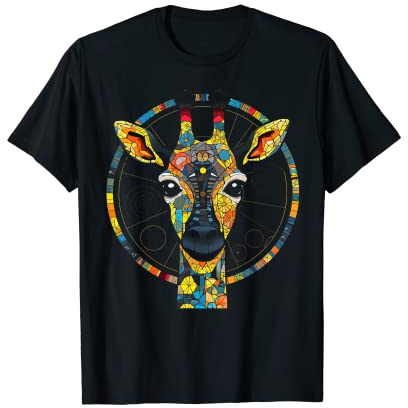 Illustration girafe colorée – Animaux polygonaux zoo girafe T-Shirt
