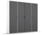 Rauch Möbel Voyager Kleiderschrank Drehtürenschrank, Graumetallic/Alpinweiß, Schwarz, 4-türig, inklusive 1 Kleiderstange, 7 Einlegeböden BxHxT 187x194x53 cm