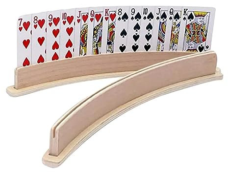 Kartenhalter Spielkarten | 2/4 Stück Spielkartenhalter Holz | Freihändiger Poker Karte Halter Ständer | Robuster Pokerzubehör Kartenhalter für Kinder, Senioren, Erwachsen