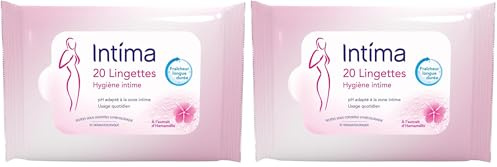 Intima - 20 Lingettes Hygiène Intime - Douceur et Fraîcheur Longue Durée (Lot de 2)