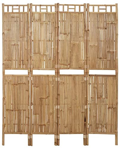 BaraSh Paravento a 4 Pannelli in bambù 160x180 cm,Paravento per la Privacy,Paravento/Separè Decorativo per Interni/Balcone(SPU:341749)