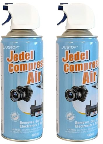 2 x 400ml Compressed Air Can Powerful Blow Duster Spray Multi Purpose Cleaner CPC Free with Strew (2pcs Pack)