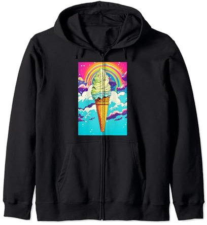 Gaufrier glacé cornet de glace glace pop art vintage rétro glacé café glacé Sweat à Capuche