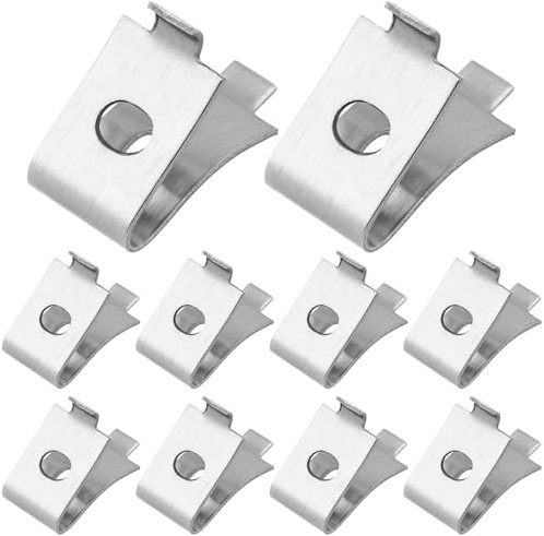 ULTECHNOVO 20 Pack Stainless Steel Shelf Support Clips Shelf Bracket Clips for Cabinets Glass Shelves and Filing Cabinets Pilaster Pegs Easy Install Supports for Garage and Tool Storage