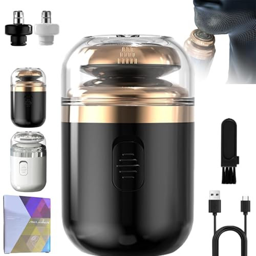 Mini Portable Electric Shaver, Capsule Razor, 2 in 1 Elektrischer Rasierer mit Nasenhaartrimmer, USB Mini Rasierer, Reiserasierer Mini Rasierer Herren Elektrisch, Elektrischer Rasierapparat (Schwarz)