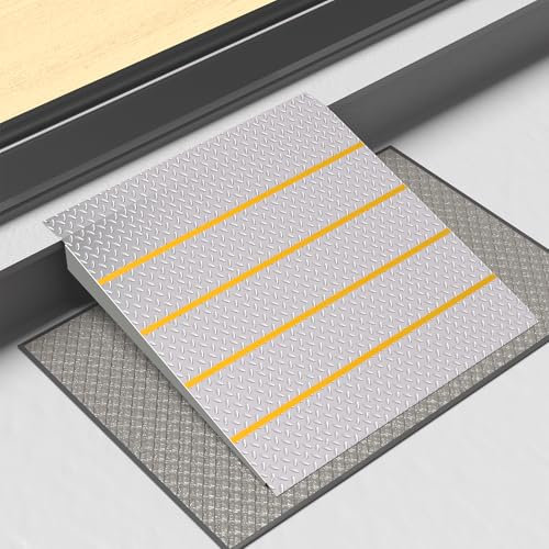 Shed Ramps, 33.5 x 31.7 Threshold Ramps for Doorways Home Steps, 800 Lbs Capacity Anti-Slip Portable Ramps for Garages, Barns, Metal Motorcycle Ramp for Wheelchairs, ATV, Lawnmower, Golf Cart
