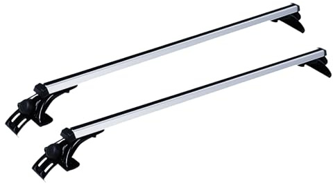 2 stycken 100 cm takräcke (48 tum) takräcke bil, takräcke universal, relinghållare bagageställ, takräcke tvärstång, 146,5 x 15 cm, lastkapacitet 90 kg