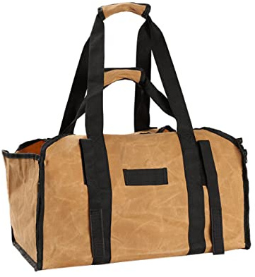 MAGICLULU Firewood Storage Bag Canvas Firewood Carry Container for Outdoor Camping