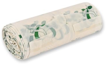 300 Stück Franz Mensch Müllbeutel mit Griff 25l hellgrün | PLA (Maisstärke), Rolle, L: 44 cm, B: 50 cm, Biomüllbeutel