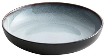 MPOPO Platos de Camping Plato Hondo de cerámica de Estilo japonés for Sopa, Plato de Comida Occidental, Plato for Verduras, vajilla for el hogar Plato Decorativo(A,S)