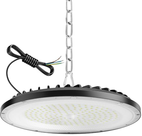 ZXICH 200W UFO LED de alta luz de la bahía,30000LM,6000K blanco frío lámpara de taller,IP65 impermeable LED Iluminación Comercial para Garaje Fábrica Taller(1Pack,200W)