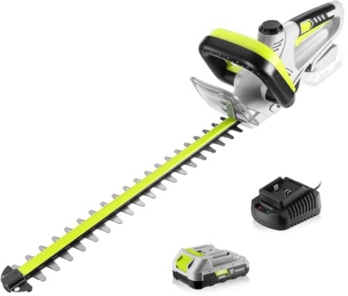 Hedge Trimmer Cordless: DEKOPRO 20V Electric Hedge Trimmers Cordless with Battery, 20″ Bush Trimmer Shrub Trimmer for Yard, Garden, Lawn