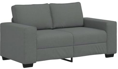 vidaXL 2-sitssoffa mörkgrå 120 cm tyg, soffa, 2-sits soffa, tyg 2-sits soffa, soffa, två sits soffa, tyg tvåsits soffa, modulsoffa, soffa sittplatser