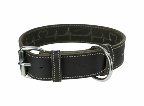 TRIXIE Heartbeat Lederhalsband, S-M 34-40 cm, 30 mm