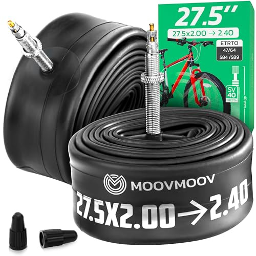 MOOVMOOV Camera d’Aria 27.5 Pollici (Valvola Presta) - Per Copertoni 27.5x2.0 fino a 27.5x2.40 (ETRTO 47-584 a 64-584) - Confezione da 2 - Per MTB, e-Bike e Bici da Trekking
