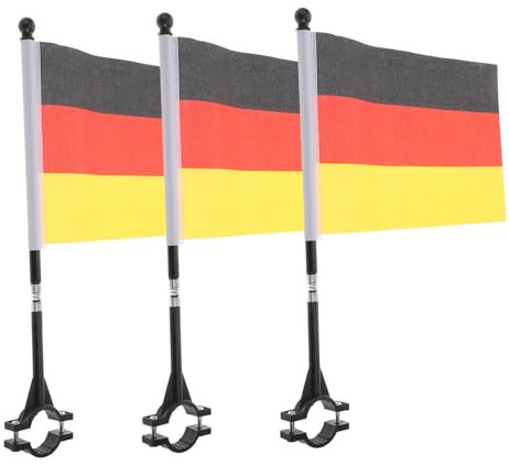 Fahne für Fahrrad mit Stangen 3 Stück-pack aus Stoff und Kunststoff