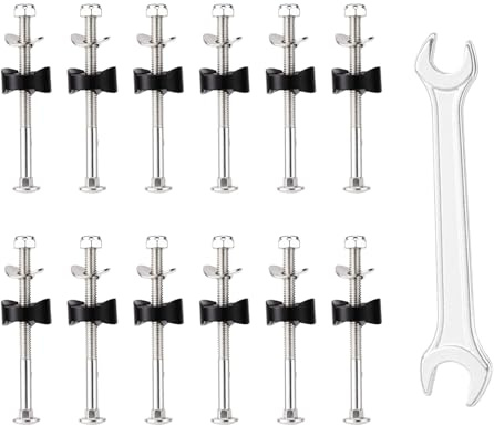 Lyreh 12 Stück Trampolin Schrauben Set, 8,3cm lang Anti-Loose Bolzen und Muttern Trampolin Zubehör Ersatzteile für Stabilität, mit Abstandshaltern und Installationswerkzeugen
