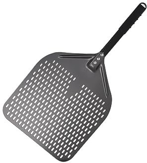 Pala per pizza antiaderente da 30,5 cm, pala perforata per forno, grande pala per pizza con manico corto, utensile da cucina per cuocere e tornire, ideale per uso domestico o professionale