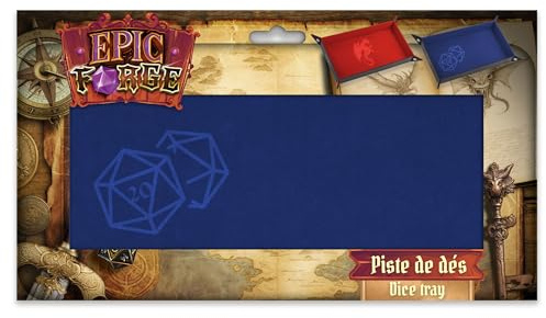 Epic Forge Würfelkorridor – Würfel 20 blau – Leder und Samt – 20 x 40 cm