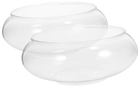 Kisangel Kleines Rundes Transparentes Tisch Aquarium Aus Bruchsicherem Kunststoff 2800 Ml Für Büro Zuhause Und Dekoration