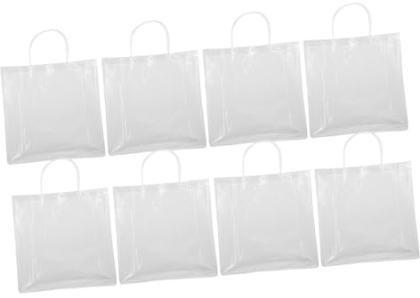 Gogogmee 10stücke Transparente Geschenktasche Aus Pvc Mit Griffen Wiederverwendbare Tragetasche Für Einkaufen Kleine Klare Geschenktüte Für Hochzeit Geburtstag Party Und Feiertage