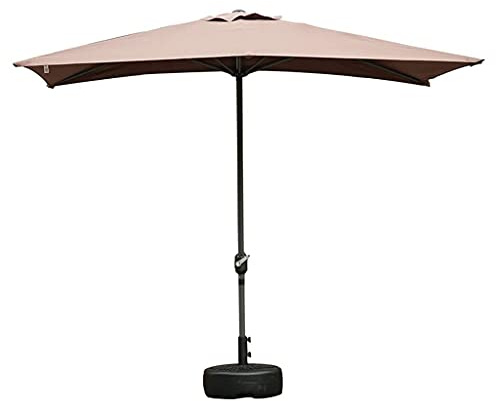 Garden Parasol,Cream Base, 250cm Half Parasol with Crank Tilt Sun Protection Waterproof, Patio Market Shelter Canopy
