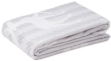 Gözze - Wohndecke Scandic, Kuscheldecke mit winterlichem Rentier-Design, Sofadecke aus Mikrofaser, 150 x 200 cm - Creme